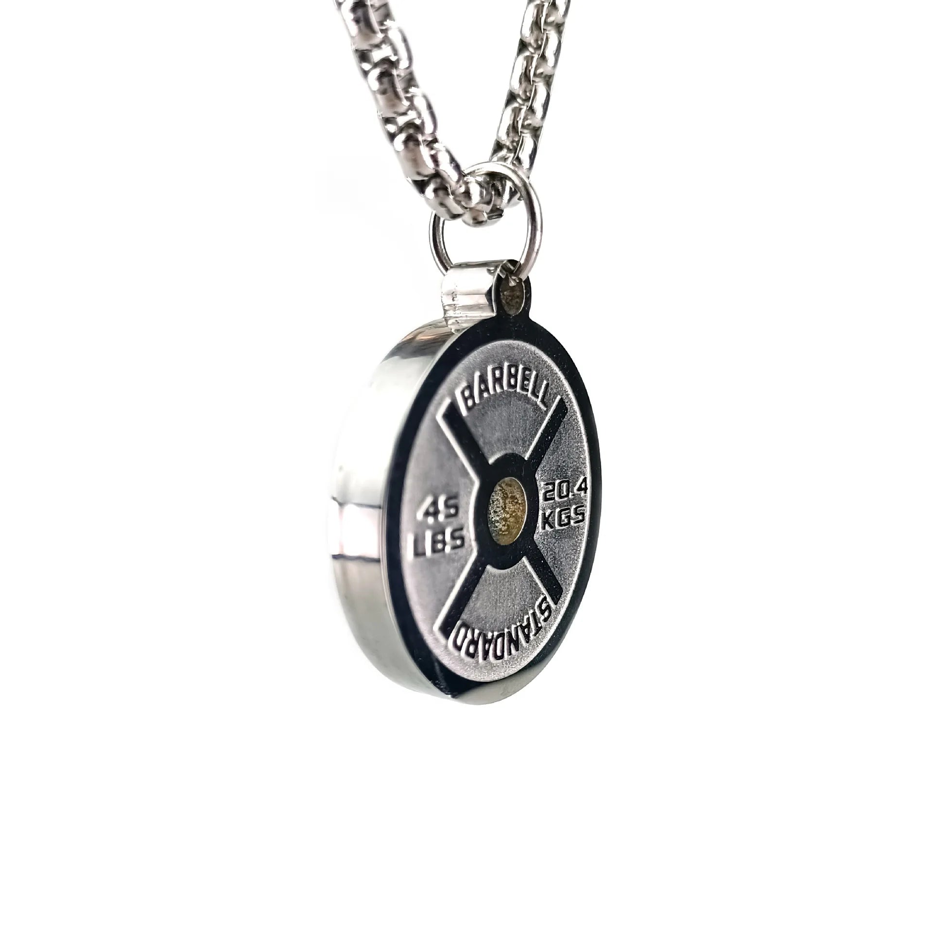 Stainless Steel Gym Weight Plate Necklace 🏋️‍♂️⚡️