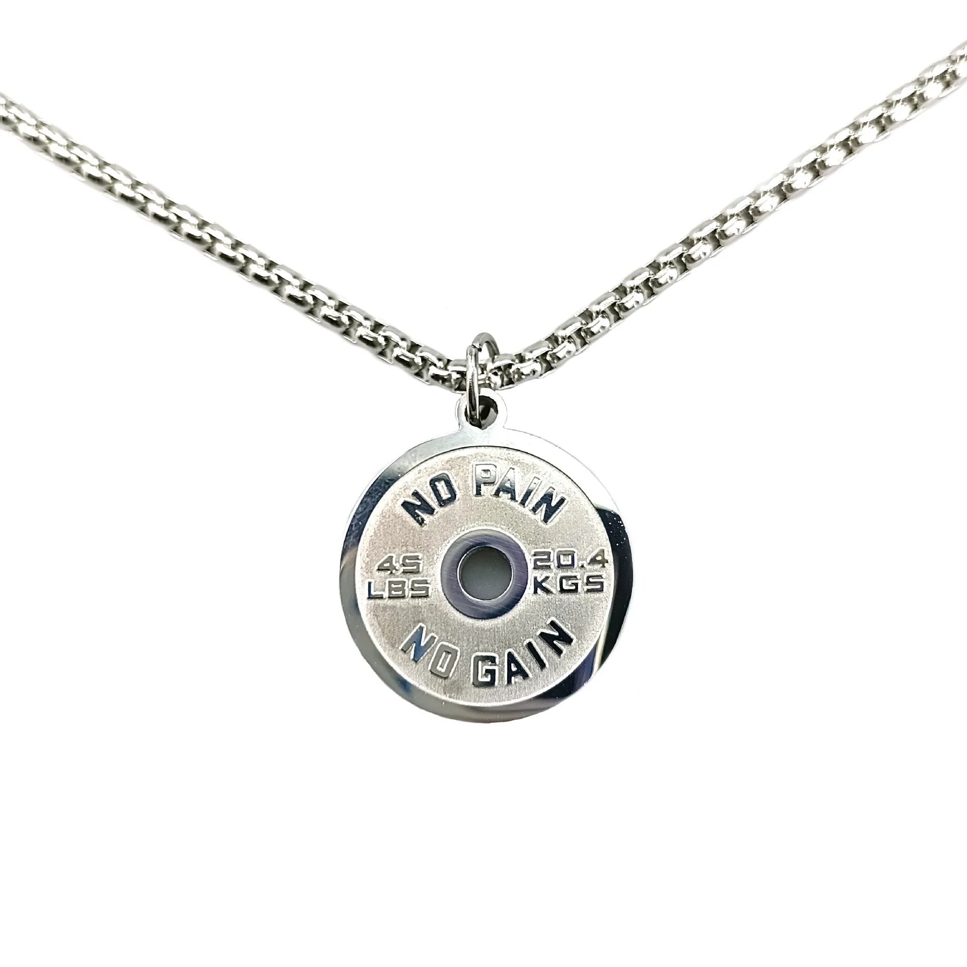 Stainless Steel Gym Weight Plate Necklace 🏋️‍♂️⚡️