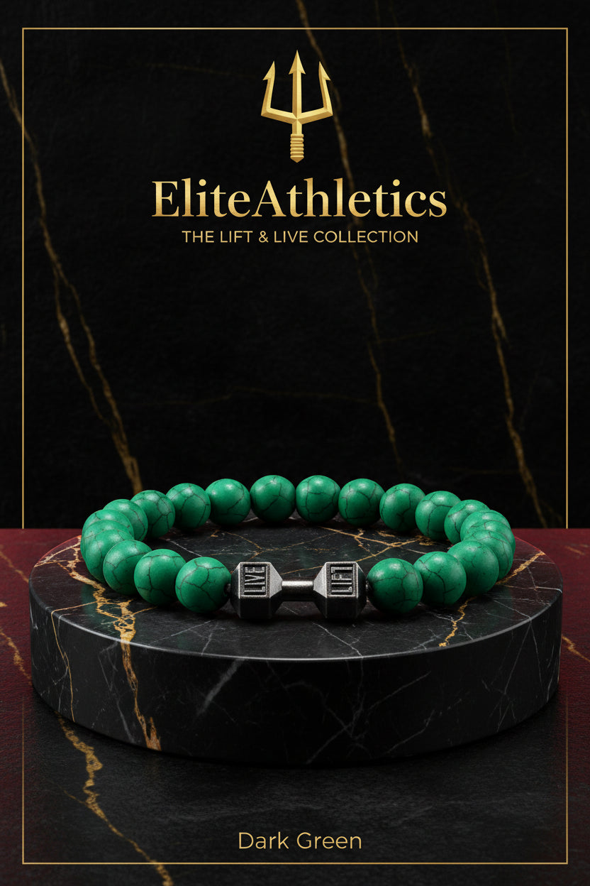 Iron Mindset 🏋️‍♂️ Volcanic Stone Dumbbell Bracelet (Unbreakable Strength Edition)