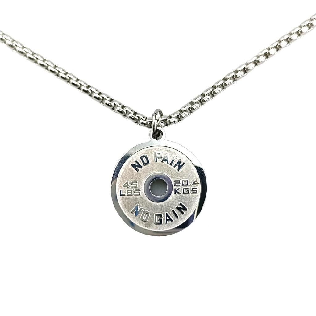 Stainless Steel Gym Weight Plate Necklace 🏋️‍♂️⚡️
