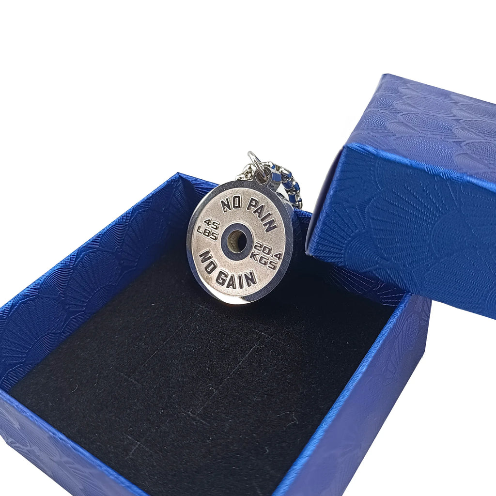 Stainless Steel Gym Weight Plate Necklace 🏋️‍♂️⚡️