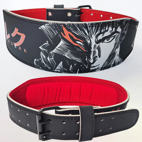 Berserk Rage 🗡️ Premium Cowhide Leather Lifting Belt (Fade-Proof Anime Print)