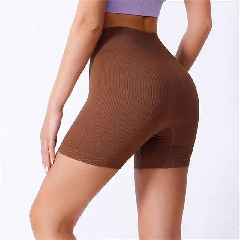 Elite Ribbed Contour High-Waist Shorts | Earth-Tone Sculpt & Shape 🤎✨