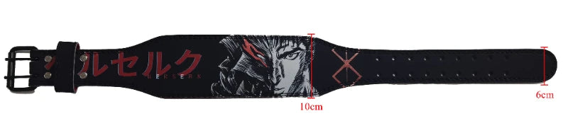 Berserk Rage 🗡️ Premium Cowhide Leather Lifting Belt (Fade-Proof Anime Print)