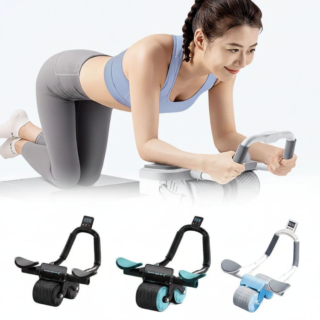 Elite Pro Core-Sculpt: Automatic Rebound Ab Wheel with Smart Display