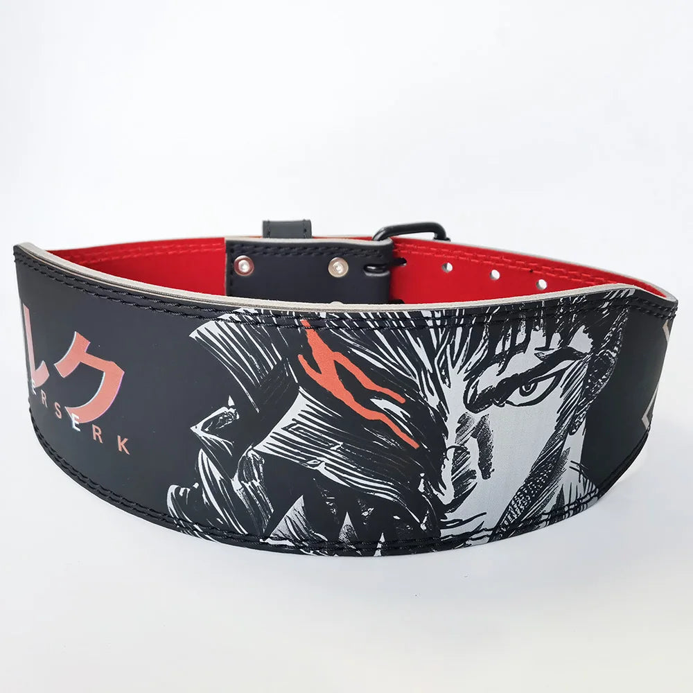 Berserk Rage 🗡️ Premium Cowhide Leather Lifting Belt (Fade-Proof Anime Print)