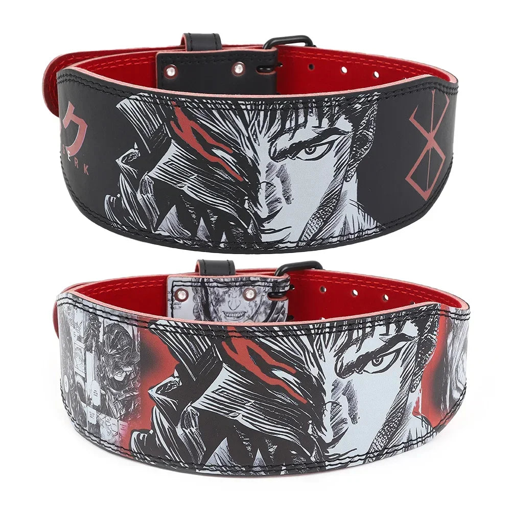 Berserk Rage 🗡️ Premium Cowhide Leather Lifting Belt (Fade-Proof Anime Print)