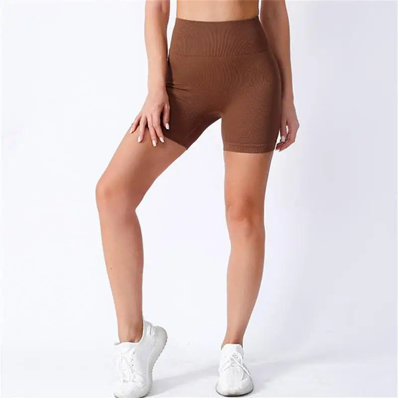 Elite Ribbed Contour High-Waist Shorts | Earth-Tone Sculpt & Shape 🤎✨