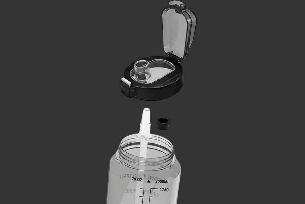 Elite Performance Hydration Jug: 64oz Bottle with Secure Phone & Key Storage