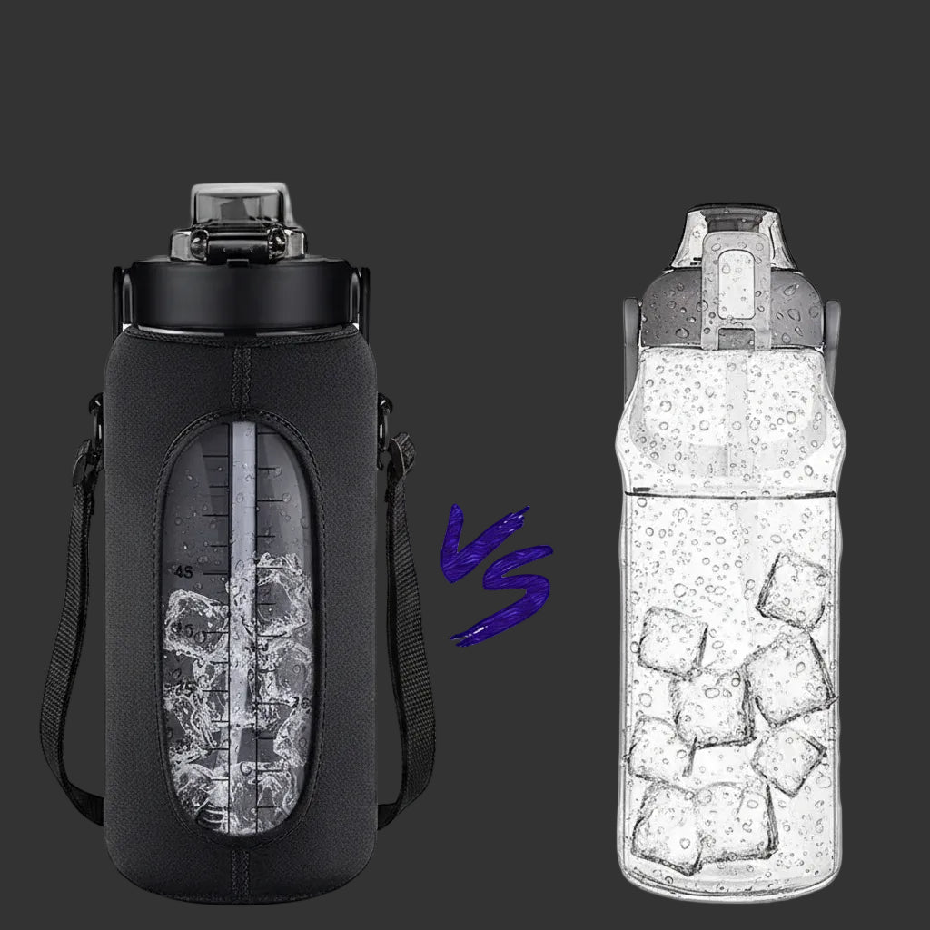 Elite Performance Hydration Jug: 64oz Bottle with Secure Phone & Key Storage