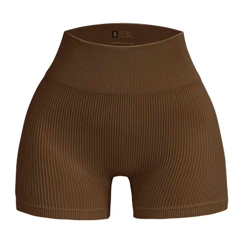 Elite Ribbed Contour High-Waist Shorts | Earth-Tone Sculpt & Shape 🤎✨