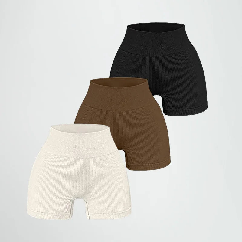 Elite Ribbed Contour High-Waist Shorts | Earth-Tone Sculpt & Shape 🤎✨