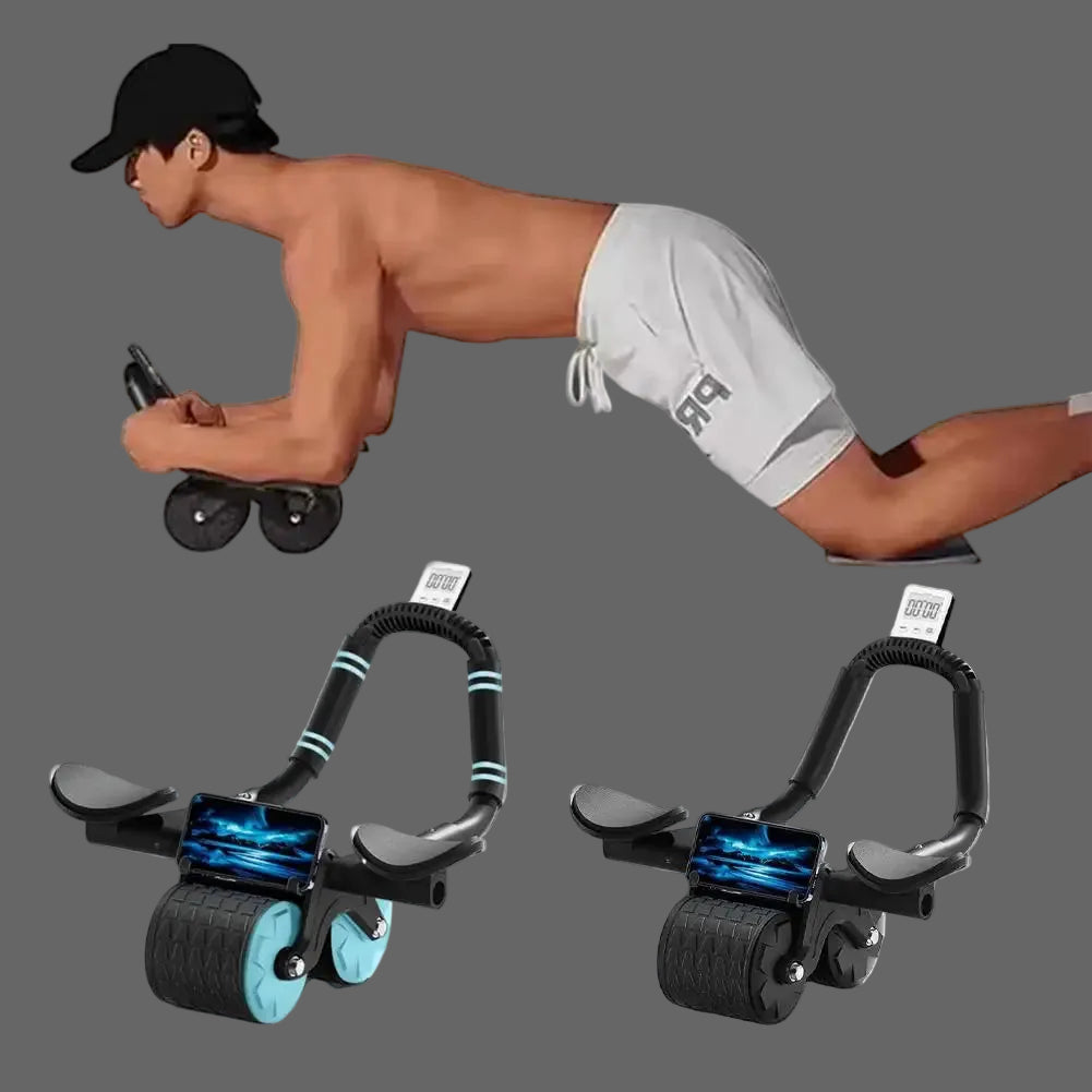 Elite Pro Core-Sculpt: Automatic Rebound Ab Wheel with Smart Display