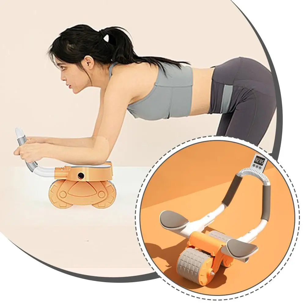 Elite Pro Core-Sculpt: Automatic Rebound Ab Wheel with Smart Display