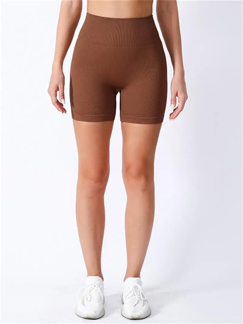 Elite Ribbed Contour High-Waist Shorts | Earth-Tone Sculpt & Shape 🤎✨