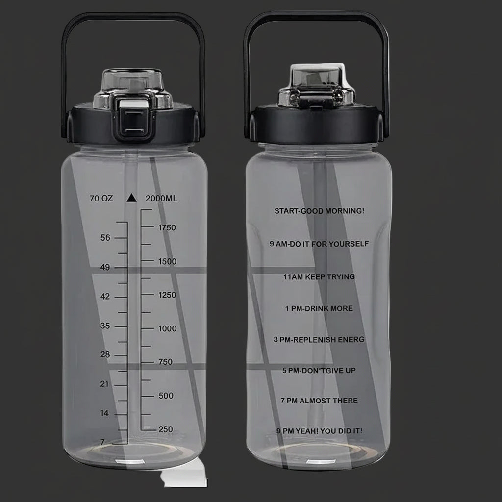 Elite Performance Hydration Jug: 64oz Bottle with Secure Phone & Key Storage