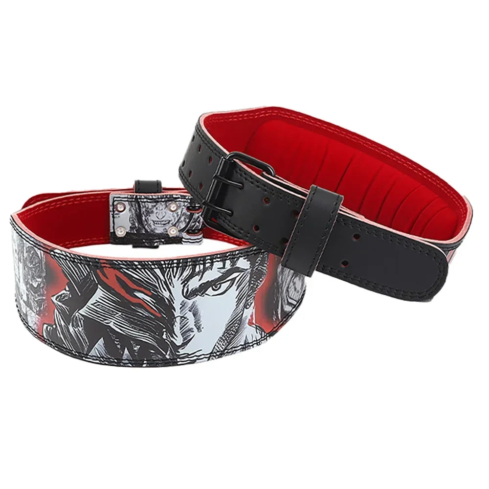 Berserk Rage 🗡️ Premium Cowhide Leather Lifting Belt (Fade-Proof Anime Print)
