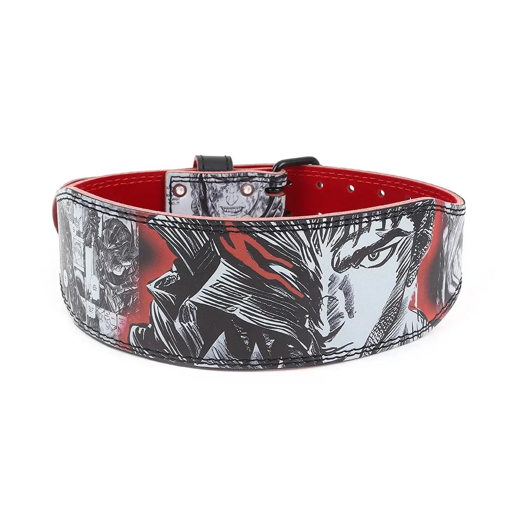 Berserk Rage 🗡️ Premium Cowhide Leather Lifting Belt (Fade-Proof Anime Print)