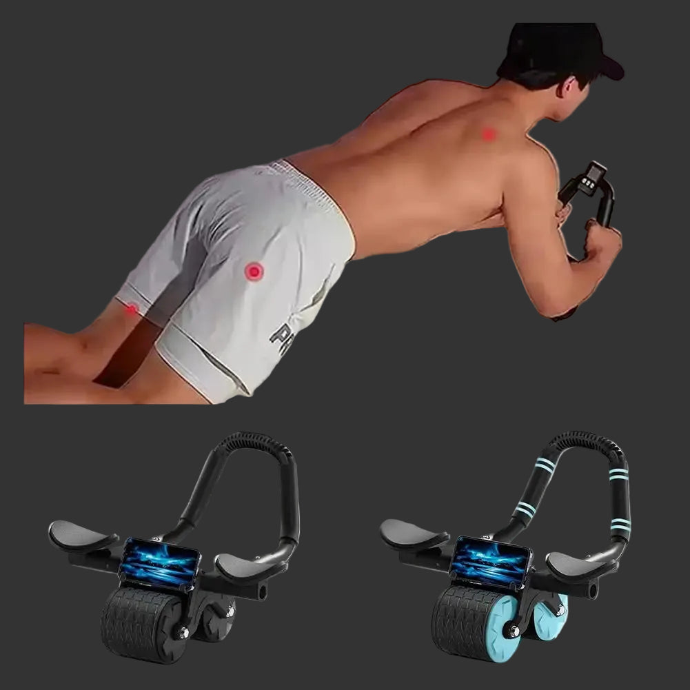 Elite Pro Core-Sculpt: Automatic Rebound Ab Wheel with Smart Display