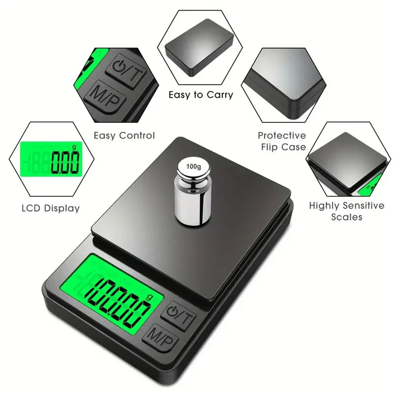 Elite Macro Scale 0.1g Precision 🎯 Portable Digital Food Scale with Backlit LCD