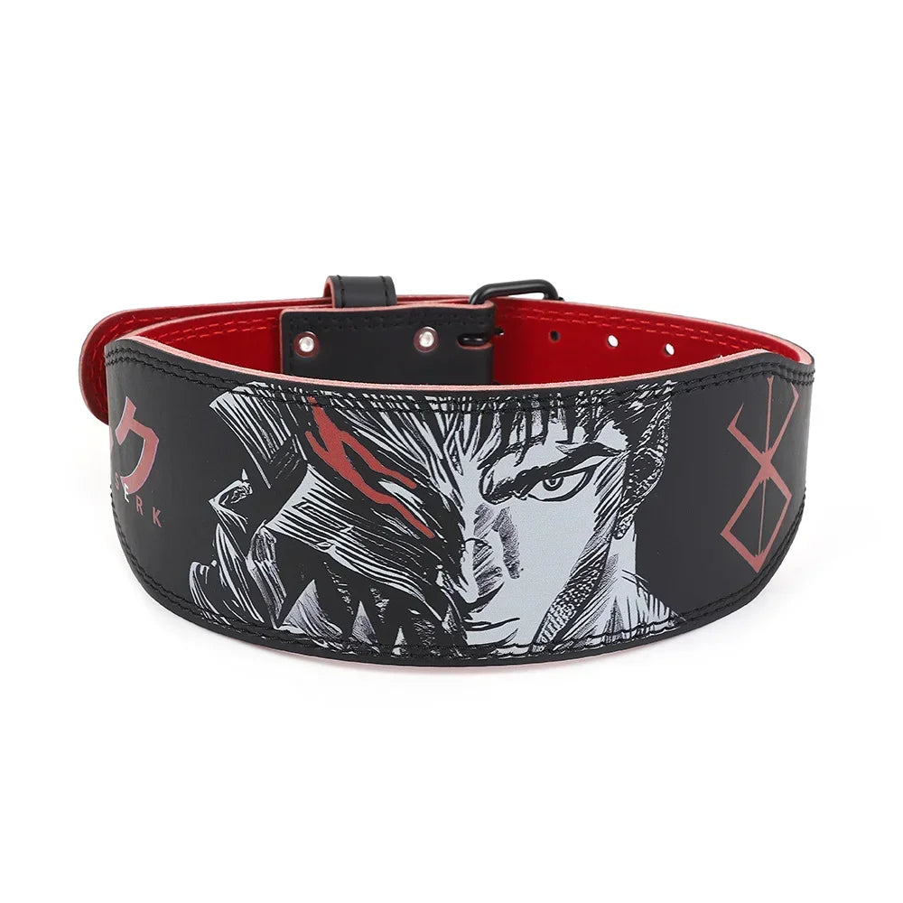 Berserk Rage 🗡️ Premium Cowhide Leather Lifting Belt (Fade-Proof Anime Print)